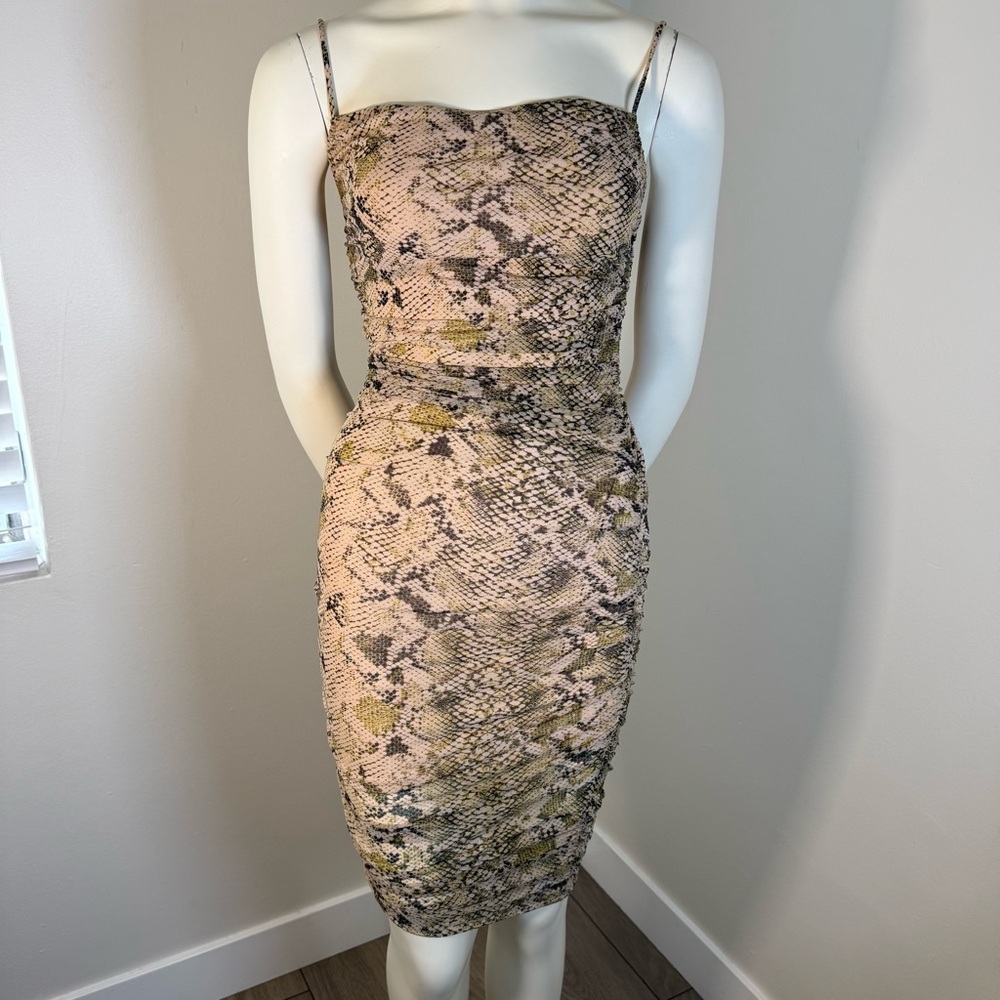 Guess Snake-Print Spaghetti Strap Midi Dress